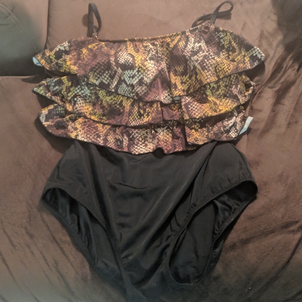 Flattering ruffle one piece